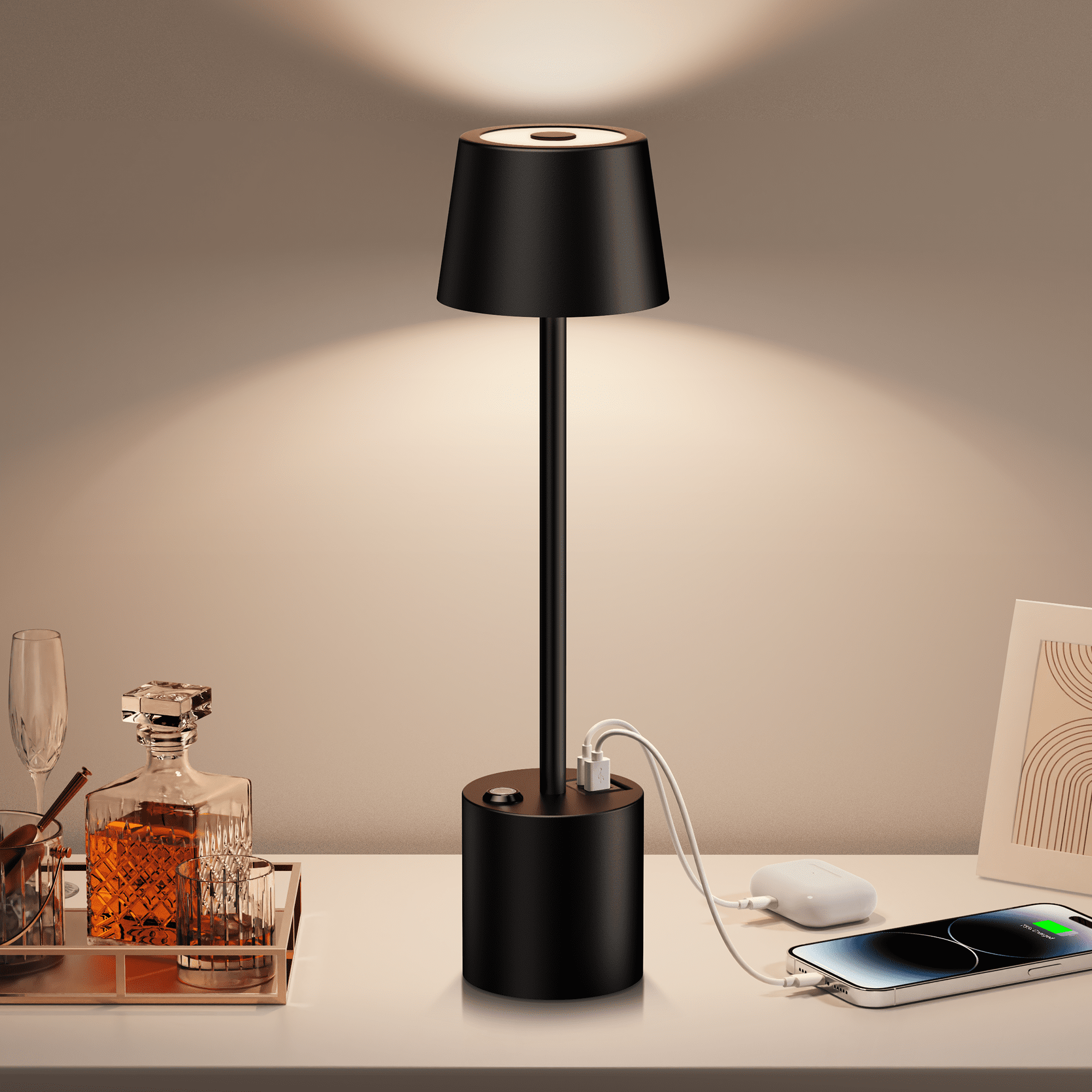 STRÅLA LED decorative table lamp, battery operated white, 105/8