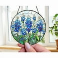 thumbnail image 2 of Texas Bluebonnet Suncatcher, Stained Glass Window Hanging, Texas State Flower, Wildflowers Sun Catcher, Mothers Day Gift For Mom Grandma, 2 of 6