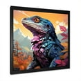 thumbnail image 2 of Designart "Portrait of a Salamander Reptile I" Animals Framed Wall Art Decor - Modern Blue Reptile/Amphibian Entryway Framed Wall Art Print, 2 of 6