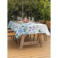 thumbnail image 3 of Outdoor Tablecloth with Umbrella Hole for Patio/Picnic/Party/Camping, Blue Hydrangeas Waterproof Table Cloth Rectangle Table Cover Washable, Spring Rustic Floral Butterflies Watercolor (52"x 70"), 3 of 9