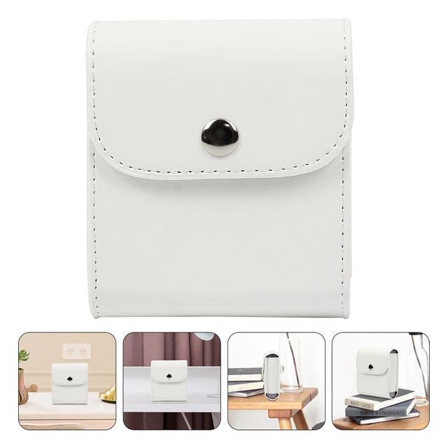 SHOWERORO Photo Organiser Box Instant Camera Case PU White 1Pcs for Travel Photography Enthusiasts