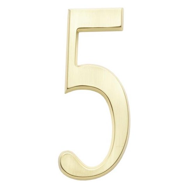 Whitehall Products 11225 DeSign-it Number Standard Plaque - Brushed Nickel, No. 5