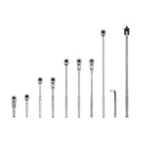 TEKTON 3/8 Inch Drive Quick-Release Ratchet, L-Handle, and Breaker Bar Set (10-Piece) | SDR99101