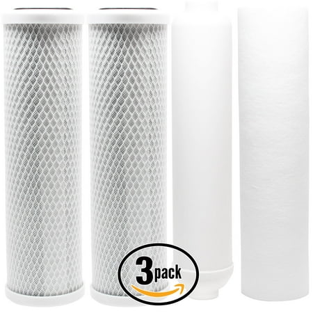 

3-Pack Replacement Filter Kit for US Water Systems 200-APRO-5050 RO System - Includes Carbon Block Filters PP Sediment Filter & Inline Filter Cartridge - Denali Pure Brand