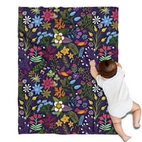 Pioneer Flower Floral Print Pattern Blanket,Comfortable Soft Flannel Throw Blanket,All Season,Warm Lightweight Blankets for Sofa Bed Couch Living Room Chair,30"x40"