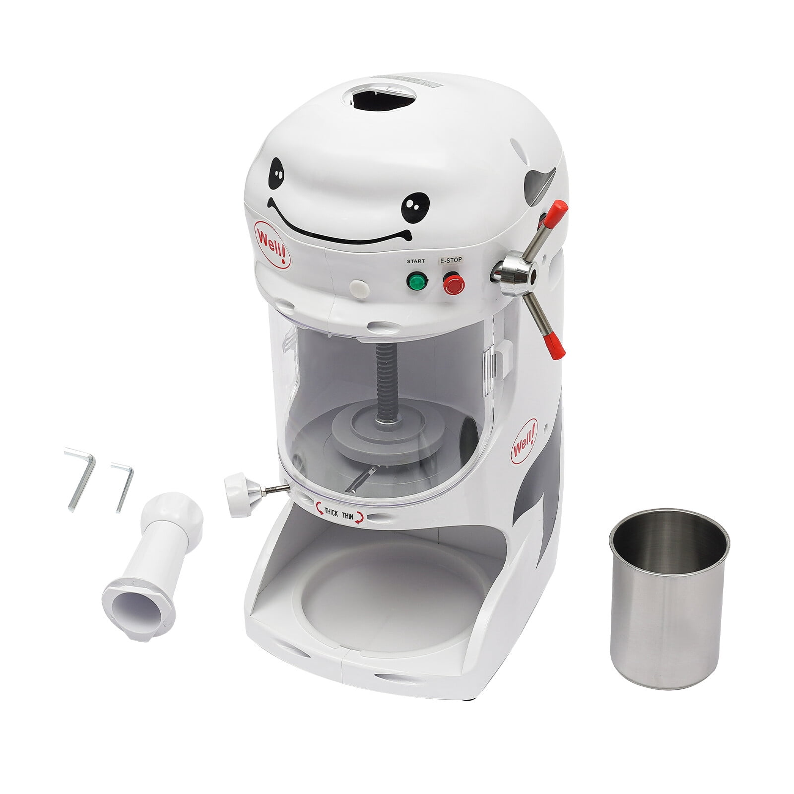 Electric Ice Shaver, Snow Cone Maker Machine, Shaved Ice Machine for Hotels, Bars, Cafes, Restaurants, Sleepover Parties, Small Pool Parties (12.6*16.5*33.8in)