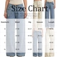 thumbnail image 3 of LWavelet Women High Waisted Wide Leg Jeans Off White Washed Minimalist Denim Pants Loose Fit Casual Daily Wear Jeans Beige S, 3 of 4