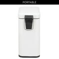 thumbnail image 2 of iDesign Bathroom Trash Can, 1.3 Gallon Metal Rectangular Compact Step Lid Garbage Bin, White, 2 of 6