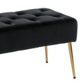 thumbnail image 5 of Duhome Velvet Bench Ottoman, Upholstered Bedroom Bench Footrest Stool Button-Tufted, Black, 5 of 8