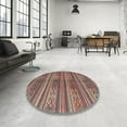 thumbnail image 3 of Ahgly Company Indoor Round Contemporary Fire Brick Red Southwestern Area Rugs, 7' Round, 3 of 6