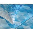 thumbnail image 4 of Ambesonne Blue Quilted Bedspread Set 3 Pcs, Mosaic Triangle Graphic, Queen Size, Pale Blue, 4 of 5