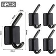 thumbnail image 2 of Ganchos autoadhesivos de 5 piezas, resistente al óxido, toallero impermeable con adhesivo, toallero de baño de doble gancho, ganchos para toallas para baño, baño, oficina, armario Zhivalor HS-0067, 2 of 2
