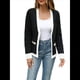 thumbnail image 3 of Suéter Tipo Cárdigan Abierto con Ribete para Mujer, Cárdigan de Punto de Larga, Informal, para Otoño e Invierno Negro XL, 3 of 10