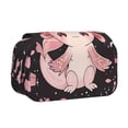thumbnail image 1 of Disketp Cute Axolotl Sakura Blossoms Estuche de Lápices de Doble Capa con Tapa Abatible y Cremallera, Organizador Escolar para Adolescentes y Adultos, 1 of 7