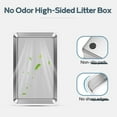 thumbnail image 5 of Kalolary Stainless Steel Litter Box, XL 22.9”x15”x 10.3” High Sided Metal Cat Litter Tray with Scoop, Filter Pedal for Anti-Splash, Odor-Free, Non-Sticky, Easy to Clean (Dark Grey), 5 of 6