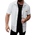 thumbnail image 6 of Western Shirts for Men Short Sleeve Waffle Pearl Snap Shirts for Men Button Up Shirt Cowboy Casual Work Shirt Size 3XL White, 6 of 6