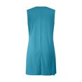 thumbnail image 6 of ZHYou Women Sleeveless Dresses, Pleated, Keyhole Neck, Tie Detail ,Soft, Breathable, Lightweight, Comfy Casual Beach Dresses with Pockets,Blue,XL, 6 of 9