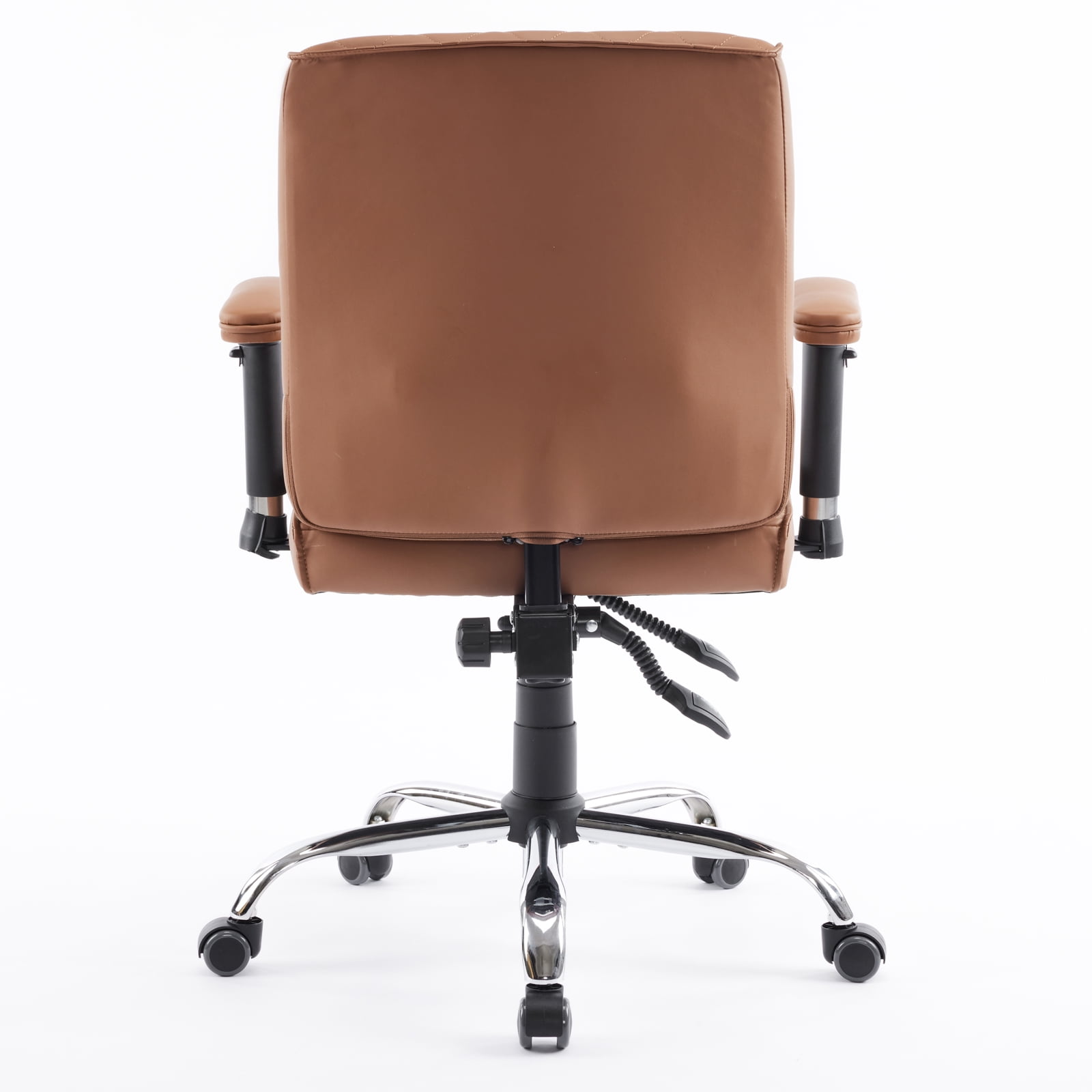 DELIA Stylish Comfortable Office Desk Chair, Customer Rolling Seat, Diamond Stitched, Adjustable Height Perfect for Office, Conference Room, Reception, Waiting Area, Cappuccino