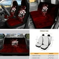 thumbnail image 3 of Yuyamidu Red Skull Car Seat Cover Split Covers Set Flower Sun Visor Car Steering Wheel Cover Seat Belt Pads Rearview Mirror Cover Gear Shift Cover Hand Brake Cover Cup Holder Wrist Key Chain 16 PCS, 3 of 7