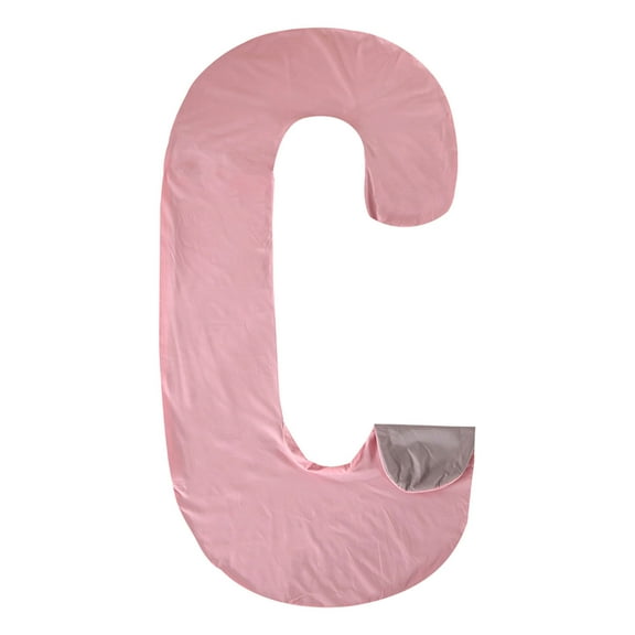 Herunwer C-Shaped Pregnancy Pillow Cover, Removable Side Sleeping Lumbar Support Pillow Case for Maternity