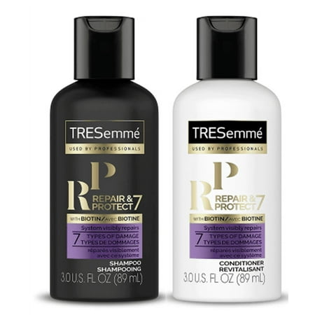TRESemme Repair & Protect 7 with Biotin, Travel Size, Set of (2) One Shampoo and One Conditioner, 3 FL OZ each