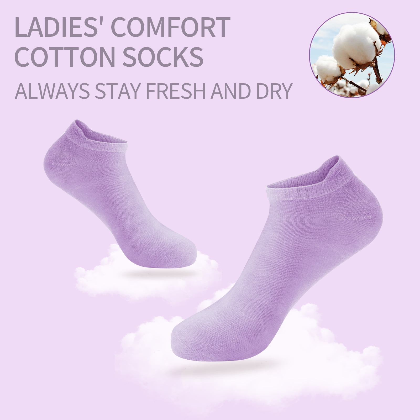 Women's Low Cut Ankle Socks - 6 To 12 Pairs Assorted Styles, Cotton Blend Size 9-11 10 thumbnail image