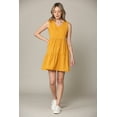 thumbnail image 5 of Made by Johnny Women's Casual Sleeveless V-Neck Loose Flowy Swing Shift Dress L MUSTARD_POLKA, 5 of 5