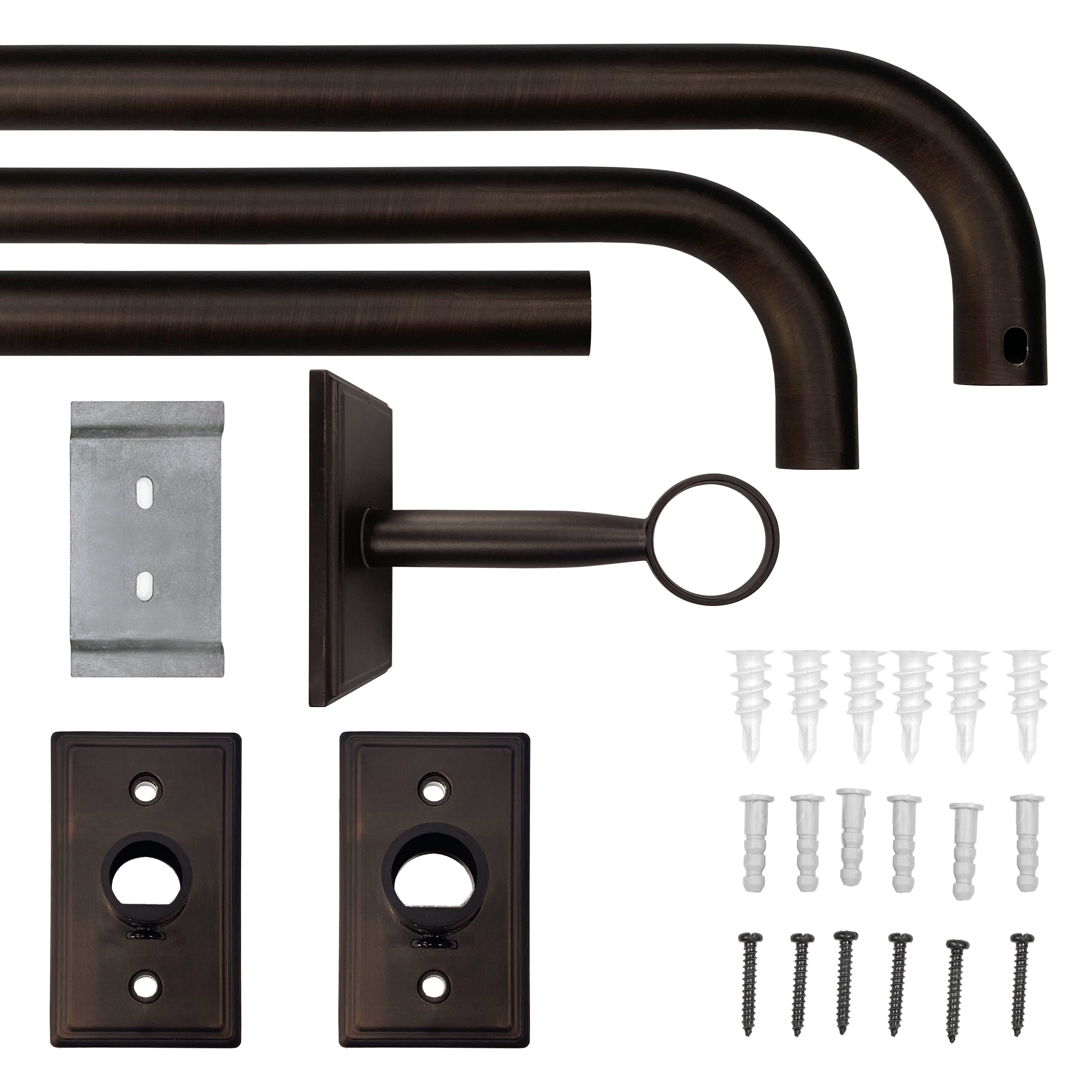 Better Homes & Gardens 1" Oil Rubbed Bronze Metal French Wrap Curtain Rod 120-180 Inch