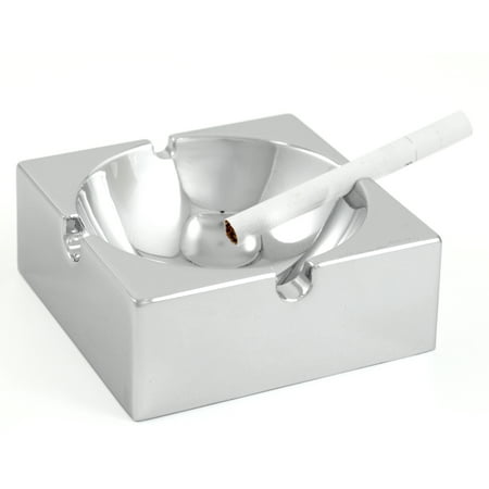 - Chrome Stainless Steel Four Channel Square Cigarette Ashtray