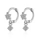 thumbnail image 1 of Pendientes de aro colgantes CZ para mujeres y adolescentes, de plata de ley 925, con pequeños diamantes de imitación en forma de margarita y bisagra, ideales para cartílago, tragus y otros usos., 1 of 5