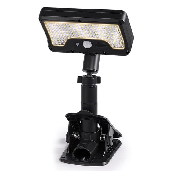 Portable Solar Sensor Light 600 Lumens - Flexible Octopus Tripod/Clip, Dual Charging, IP65 Waterproof, 120° PIR (16ft), 3 Modes, White/Warm White for Camping/Garden/Fence