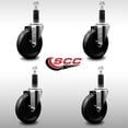 thumbnail image 2 of 5 Inch SS Phenolic Wheel Swivel 1-1/8 Inch Expanding Stem Caster Set SCC, 2 of 2