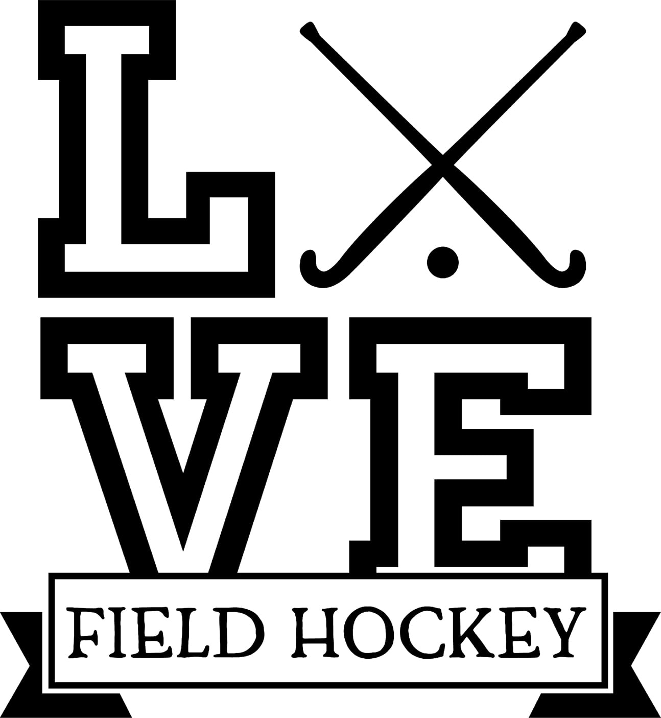 Love Field Hockey Sports Stick Game Play Competition Banner c Wall