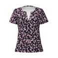 thumbnail image 2 of Uemuo Flower Drawing Women's Deep V-Neck Low Cut Tops - Casual Loose Fit with Stainless Steel Loop, Soft, Breathable, Perfect for Office, Travel, and Daily Wear-X-Large, 2 of 5