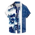 thumbnail image 2 of Tops On Sale JXMVOJ Men's Spring Summer Floral Print Short Sleeve Polo Shirt, Casual Button-Down Shirt, Stylish Tropical Shirt for Beach, Vacation & Daily Wear, 2 of 5