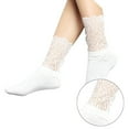 thumbnail image 3 of Guardurnaity Medias de gasa florales de encaje Retro para mujer, calcetines elásticos transparentes YY Ropa, zapatos y accesorios Miscelánea blanco, 3 of 5