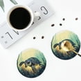 thumbnail image 4 of Naloa Watercolor Turtle3 Leather Coasters for Drinks, Durable Drink Coasters 4 Set for Tabletop Protection, Luxurious Home Décor and Housewarming Gift ( {designName})Round Shape, 4 of 6