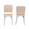 thumbnail image 2 of Baxton Studio Neah Japandi White Wood and Natural Rattan 2-Piece Dining Chair Set, 2 of 9