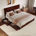 thumbnail image 5 of AFI Aveline King Platform Bed with Matching Footboard & Storage Drawers, Walnut, 5 of 13