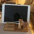 thumbnail image 4 of Methold 2020 nuevo portátil 4 puertos USB estación de carga de bambú soporte de teléfono organizador de tabletas reloj Teléfono y Comunicación, 4 of 6