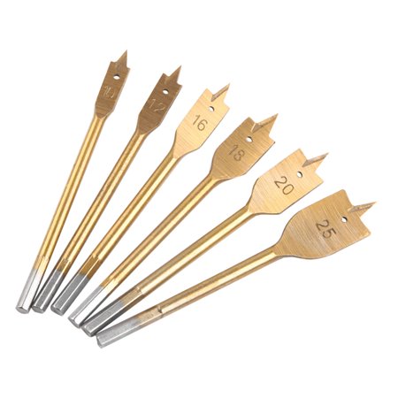 

6pcs Universal Spade Drill Bit Set Titanium Coating Portable High Carbon Steel