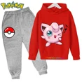 thumbnail image 1 of Ropa Deportiva de Pokémon para niños, Sudadera con capucha y pantalones de Pikachu de manga larga, conjuntos de 2 piezas, otoño, 1 of 1