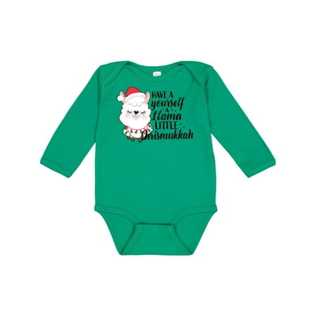 

Inktastic Have Yourself a Llama Little Chrismukkah Gift Baby Boy or Baby Girl Long Sleeve Bodysuit