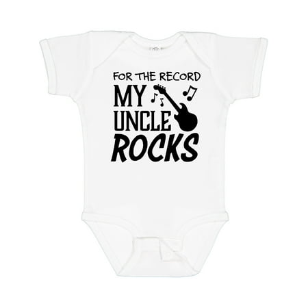 

Inktastic For the Record My Uncle Rocks Gift Baby Boy or Baby Girl Bodysuit