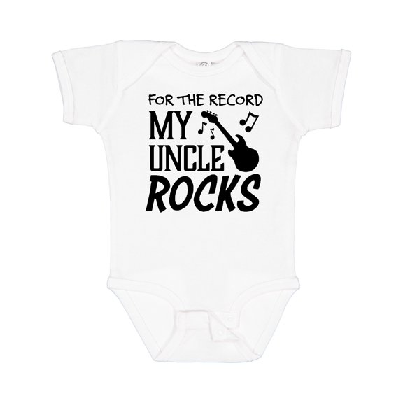 Inktastic For the Record, My Uncle Rocks Boys or Girls Baby Bodysuit