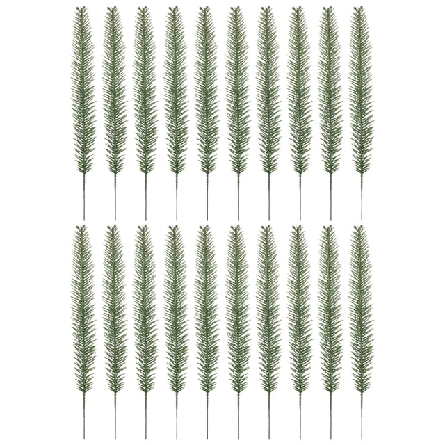 ColoMX 20pcs Realista Faux Pine Ramas Durable Pine Agujas Creativas Decoraciones de árboles