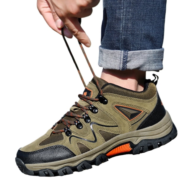 Zapatos para en El Campo Senderismo Hombres Al Aire Libre Cuero Gamuza Antideslizantes