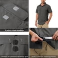 thumbnail image 5 of BUWTTED Shirts for Men with Double Chest Pockets Lightweight Short Sleeve Summer Breathable Button Down Hiking Travel Work Grey Shirt L, 5 of 7
