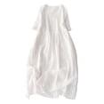thumbnail image 1 of Robe Femme Couleur Unie Col en V Polyester Manches Courtes pour Usage Décontracté et Intérieur, 1 of 3