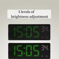 thumbnail image 3 of Voice Control Alarm Clock Digital Temperature Date 2 Alarm USB Powered Always On Snooze Table Clock Night Mode 12/24H LED Clock, 3 of 9